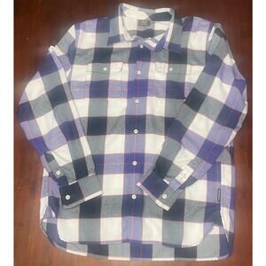 Oakley O'Hydrolix Flannel Long Sleeve Shirt Button Down Regular Fit L Large Blue